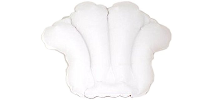 Aquasentials Shell - Inflatable Bath Pillow with Suction Cups