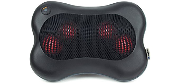 Zyllion Heat (Black) - FDA Listed Shiatsu Pillow Massager