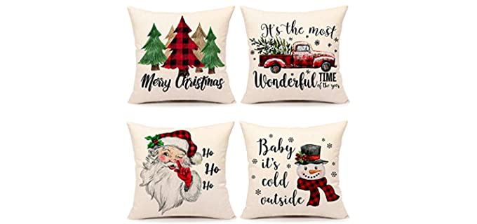 4TH Emotion Farmhouse - Christmas Pillow Covers