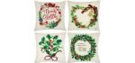 ZUEXT Merry Christmas - Decorative Throw Pillow Covers